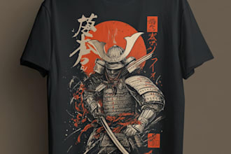 make a japanese t shirt illustration