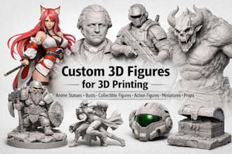 sculpt custom 3d figure for 3d print anime statue bust collectible action figure