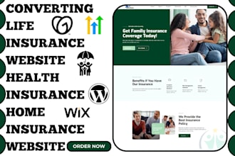 design converting life insurance website health insurance home insurance website