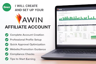 create and set up your awin affiliiate account