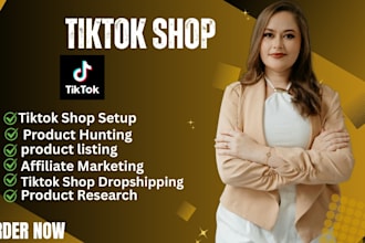 setup tik tok shop, tik tok affiliate and tiktok shop market