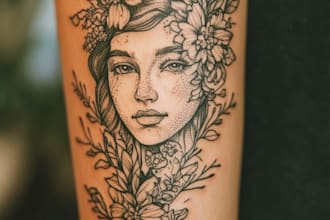 design your tattoo in a sketchy style