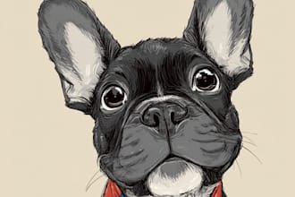 draw disney pet portrait illustration