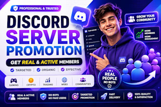 discord server promotion, advertising, discord server growth to get real members