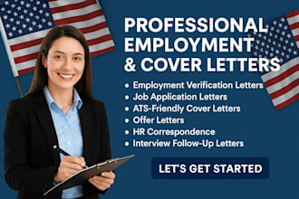 write a professional employment letter, job application letter, cover letter