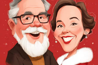 draw christmas illustrations and cards for you