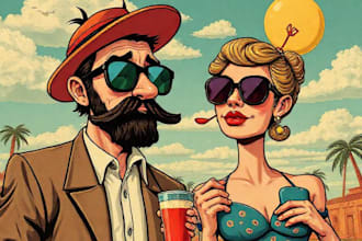 create pop art surrealism illustration and unique characters