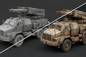 do 3d vehicle model, 3d military vehicle model for you