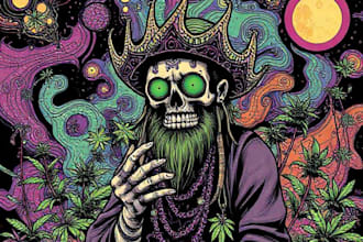 make unique artwork of stoner,weed,psychedelic cover