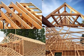 design timber and wood structure, framing and trusses plan