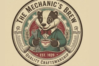 draw premium vintage, mascot, logo, illustration design