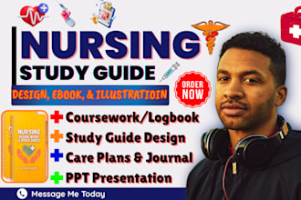 design and write nursing study guide, medical ebook, dairy planner, workbook