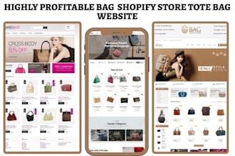 build bag shopify store tote handbag luggage backpack wallet fashion bag website