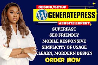 design fast and responsive generatepress modern website with generateblocks pro