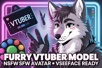 create a high quality furry vtuber model, nsfw avatar, and animated character