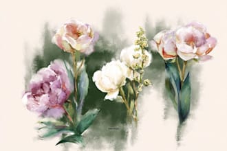 paint watercolor flowers and botanical illustrations