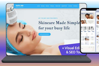 design organic skincare spa hair care nail perfume product shopify store website
