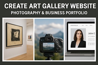 create art gallery website, photography and business portfolio website