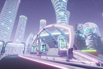 create detailed roblox rp city, neon city, tycoon, obby map for smooth gameplay