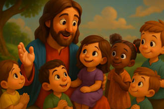 do bible themed children story book illustration