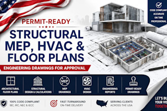 design structural, hvac, mep engineering drawing for building permits in florida