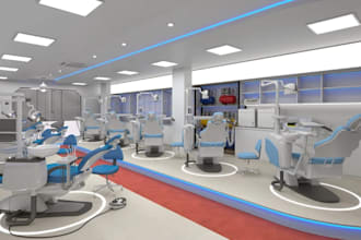 renovate dental clinic suites, modern interior  design,3d architecture rendering