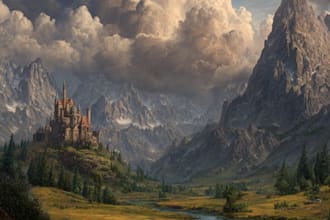 create fantasy landscape art