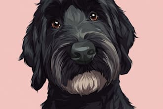 draw  pet portrait illustration