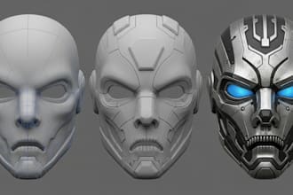 create a custom and 3d printable cosplay masks and helmets