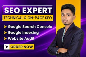 do onpage  and technical SEO, google search console, website audit, indexing