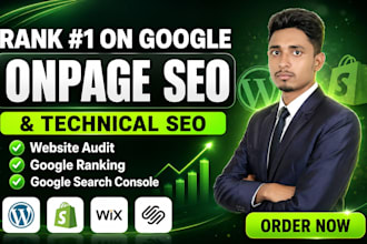 do onpage  and technical seo, website audit, google search console, indexing