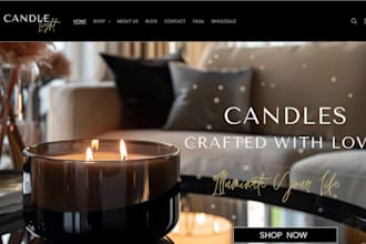 build custom candle shopify store scented candle lightening spiritual website