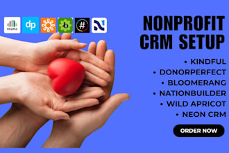 setup nonprofit CRM with kindful donorperfect bloomerang  nationbuilder neoncrm