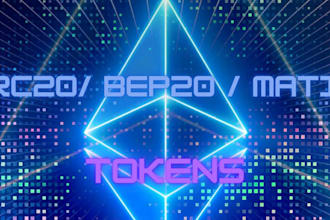 create you an erc20 token, bep20 token , custom coin