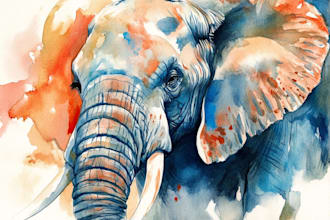 paint a watercolor and gouache landscape illustration