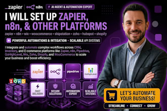 set up zapier n8n wix woocommerce shipstation zoho hubspot shopify automation