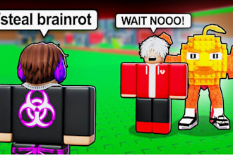 create a roblox game like steal a brainrot with custom characters