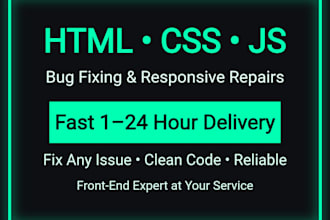 fix html, css, javascript bugs on your website