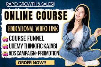 promote teachable kajabi udemy course video UK USA online coach course promotion