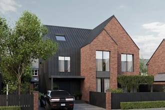 render external building, modern residence flat, remodel internal small house
