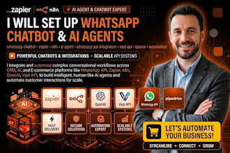 set up whatsapp chatbot zapier n8n ai agent whatsapp api integration vapi api