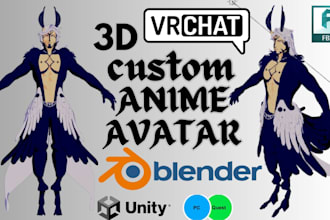 do 3d character design for VR chat avatars