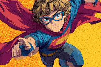 draw photo to cartoon character superhero comic book