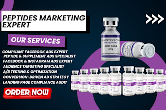 setup fda hipaa complaint facebook ads for peptides nutraceutical brand marketin
