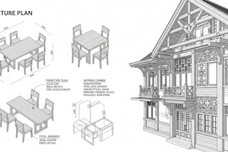 woodworking architecture, shop drawings,  millwork, cabinetry,furniture  drawing