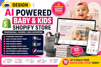 ai powered baby clothing shopify store baby blankets website baby carriers store