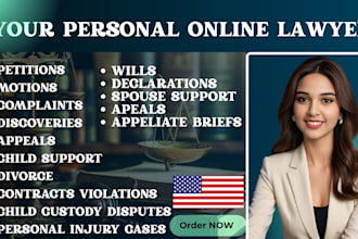 be your lawyer in divorce, child custody and child support lawsuits