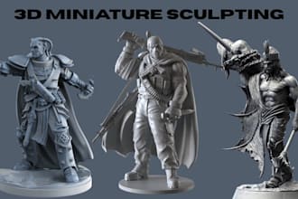 sculpt 3d miniature 3d figurine 3d bust full body model statues for 3d printing