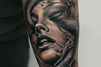 minimalist unique tattoo sketch, sleeve tattoo design