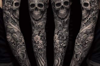 create a tattoo design of tattoo sleeve